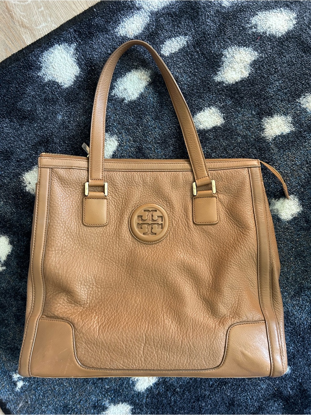 Tory Burch Cognac Leather Tote Bag